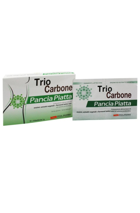 Pool Pharm Triocarbone - Pancia Piatta Integratore, 10 Bustine Bipartite