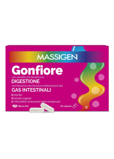 Massigen Gonfiore Integratore Alimentare a base di Enzimi, 20 Capsule