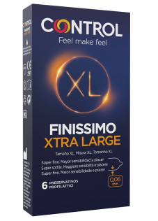 Control Sensivity - Finissimo XL Xtra Large 0.05mm Profilattico, 6 Profilattici
