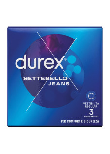 Durex Settebello - Jeans Profilattico Vestibilità Regular, 3 preservativi