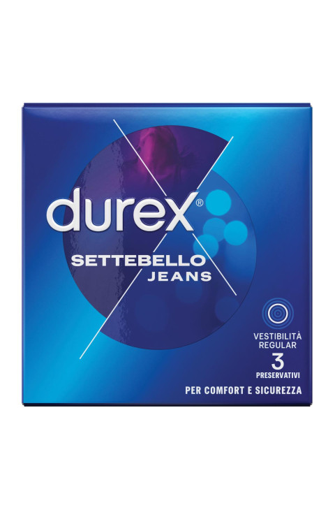 Durex Settebello - Jeans Profilattico Vestibilità Regular, 3 preservativi