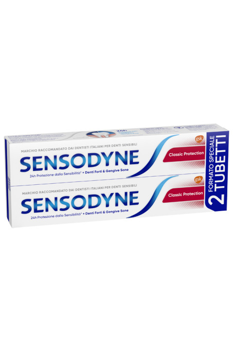 Sensodyne Classic Protection Dentifricio Quotidiano Denti Sensibili, 2 x 75ml