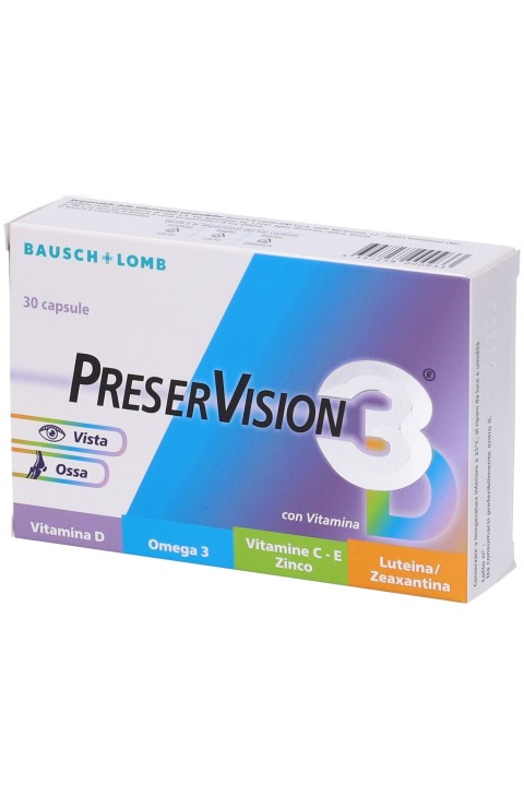 PreserVision - 3D Integratore Alimentare Vista e Ossa, 30 Capsule Molli
