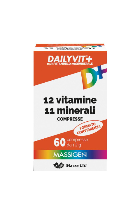 Massigen Dailyvit+ 13 Vitamine 9 Minerali Integratore, 60 Compresse
