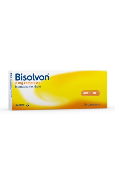 Bisolvon Mucolitico 8mg Affezioni Respiratorie Acute e Croniche, 20 Compresse