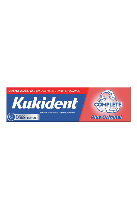 Kukident Complete Plus Original Crema Adesiva Dentiere Aroma Menta Leggera, 40g