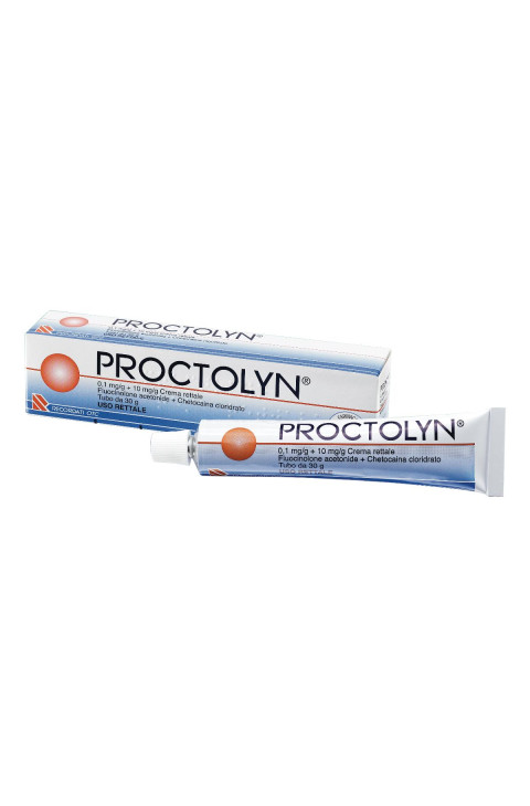 Proctolyn 0,1mg/g + 10mg/g Crema Rettale per Emorroidi e Fastidi Anali e Perianali, 30g