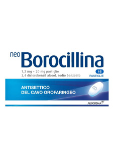 Neoborocillina Classica Antisettico del Cavo Orofaringeo Disinfettante e Antibatterico della Gola, 16 Compresse