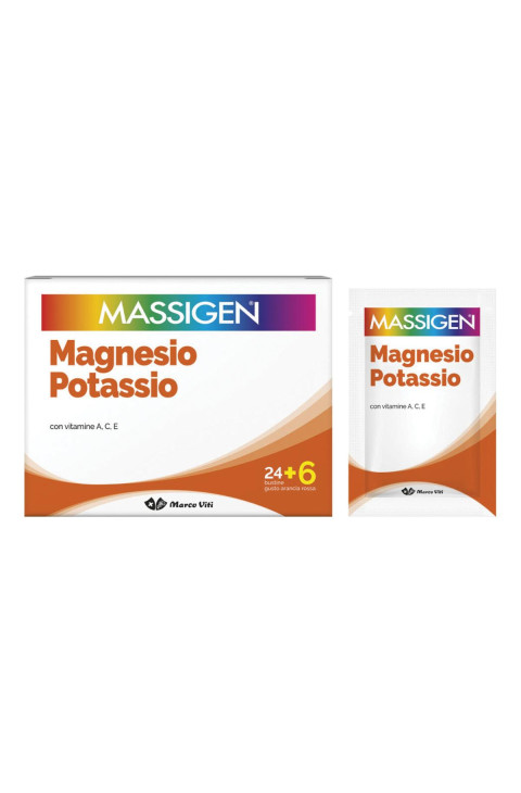 Massigen Integratore di Magnesio e Potassio 24 + 6 bustine Massigen Integratore di Magnesio e Potassio 24 + 6 bustine
