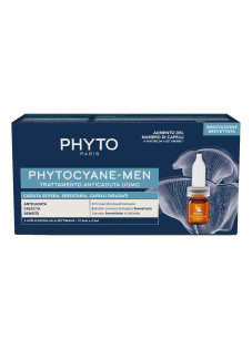 Phyto Phytocyane - Trattamento Anti-Caduta Severa Uomo, 12 Fiale