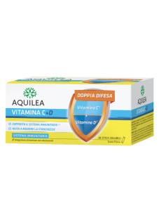 Aquilea Vitamina C + D Integratore Sistema Immunitario Gusto Pesca, 28 Stick
