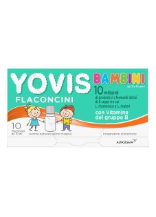 Yovis Bambini Fermenti Lattici Vitamine Gruppo B Gusto Fragola, 10 Flaconcini