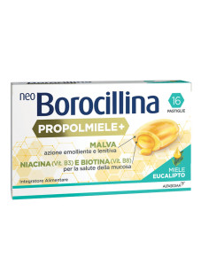 NeoBorocillina Propolmiele+ Gola Gusto Miele e Eucalipto, 16 Pastiglie