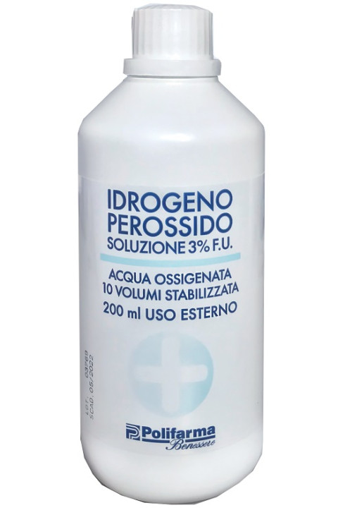 Perossido Idrogeno 3% Acqua Ossigenata 200 ml Perossido Idrogeno 3% Acqua Ossigenata 200 ml