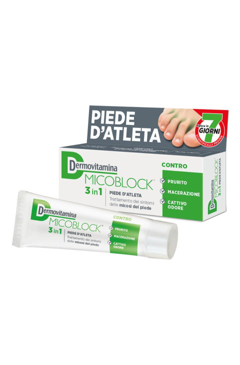 Dermovitamina Micoblock 3 in 1 - Crema Micosi Cutanee Piede d'Atleta, 30ml