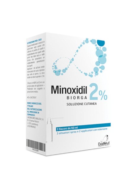 MINOXIDIL Sol.Cut.3fl.2%BIORGA