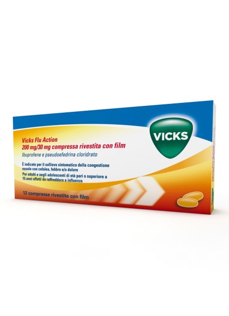 VICKS FLU ACTION*12CPR200+30MG