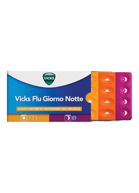 VICKS FLU GIORNO NOTTE*12+4CPR