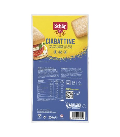 SCHAR CIABATTA PANE 200G S/GL