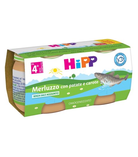 HIPP OMO MERLUZZO PAT/CAR 2X80