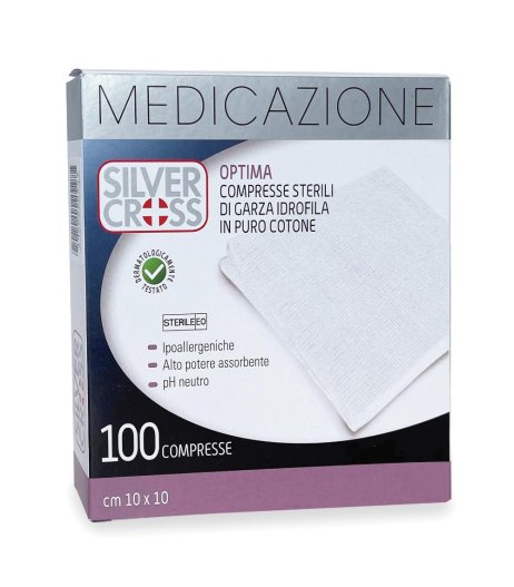 GARZA SILVERC COT 10X10CM 100P