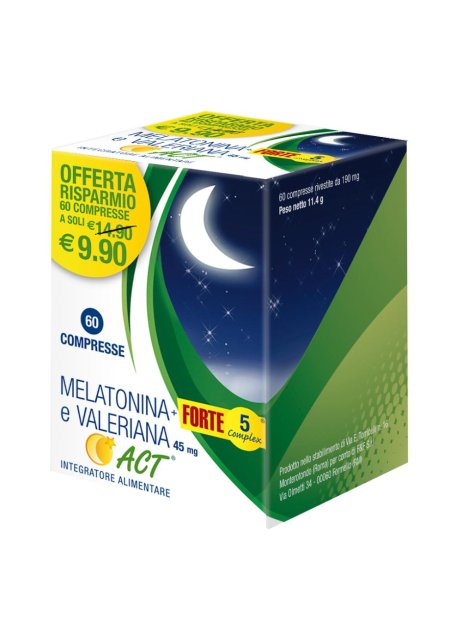 Melatonina Act 1mg+val+5c60cpr