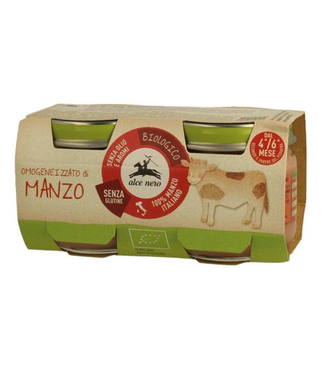 OMOGENEIZ MANZO BIO 2X80G ALCE