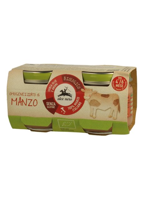 OMOGENEIZ MANZO BIO 2X80G ALCE