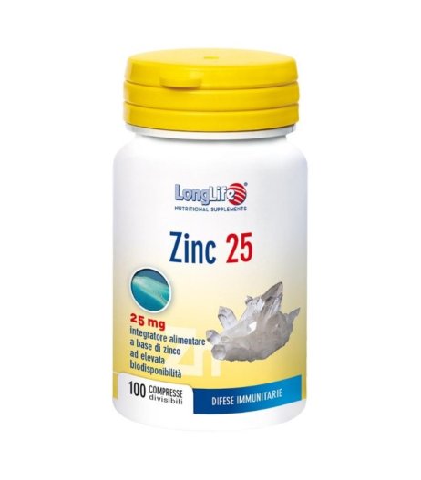 LONGLIFE ZINC 25MG 100CPR