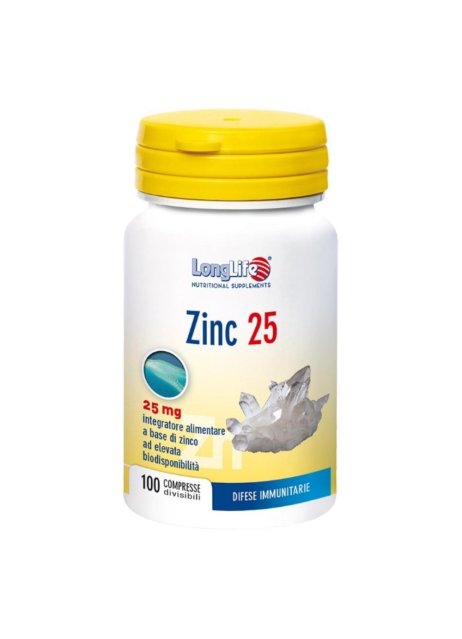 LONGLIFE ZINC 25MG 100CPR