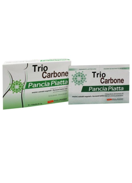  Trio Carbone Pancia Piatta 10 bustine - Integratore Contro Gonfiore Addominale