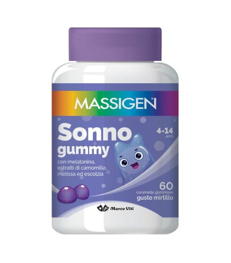 Massigen Sonno Gummy 60 Caramelle Gommose - Integratore per Favorire il Sonno dei Bambini