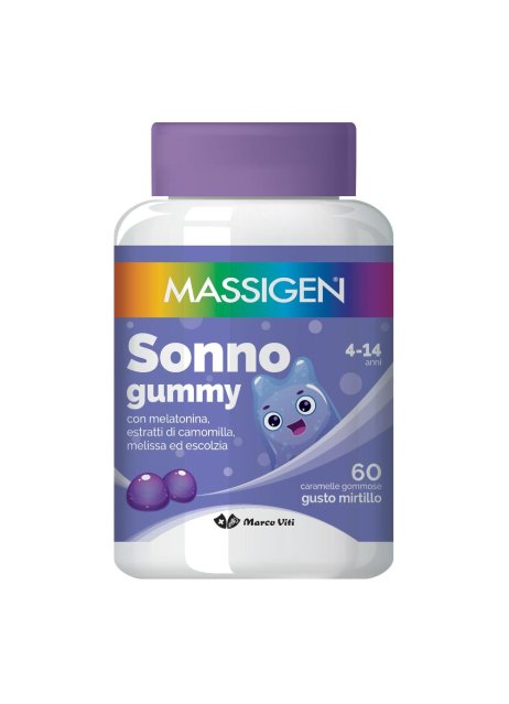 Massigen Sonno Gummy 60 Caramelle Gommose - Integratore per Favorire il Sonno dei Bambini