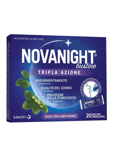 Novanight Tripla Azione integratore per dormire 20 bustine