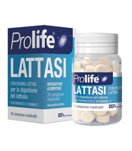 Prolife Lattasi 30 Compresse Masticabili - Supporto per l'Intolleranza al Lattosio