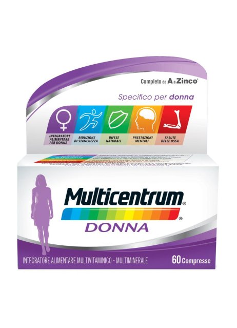 Multicentrum Donna 60 Compresse - Multivitaminico Completo per le Esigenze Nutrizionali della Donna