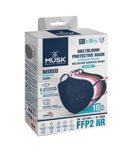 MASCHERINA FFP2 NERA MUSK 10PZ