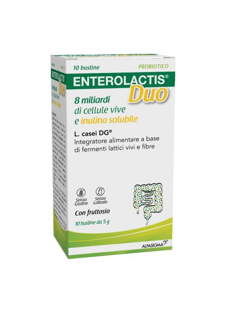 Enterolactis Duo 20 bustine -  Integratore di Fermenti Lattici e Fibre