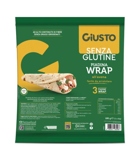 GIUSTO S/G WRAP AVENA 3X60G