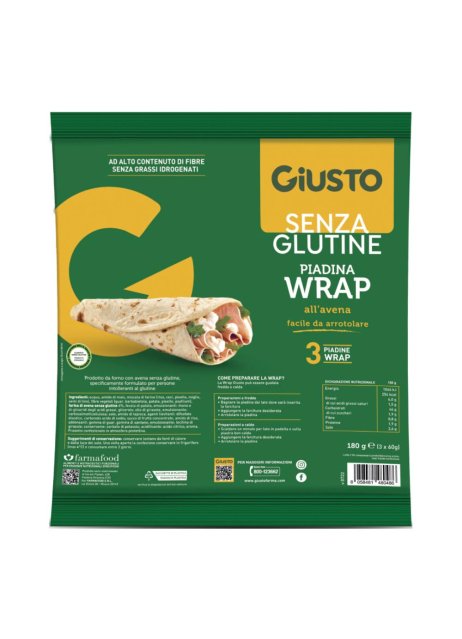 GIUSTO S/G WRAP AVENA 3X60G