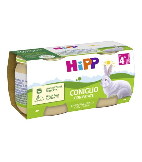 OMO HIPP Coniglio+Verd.2x80g