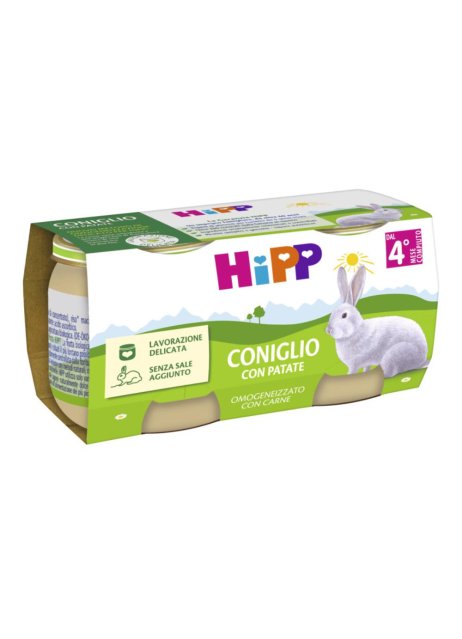 OMO HIPP Coniglio+Verd.2x80g