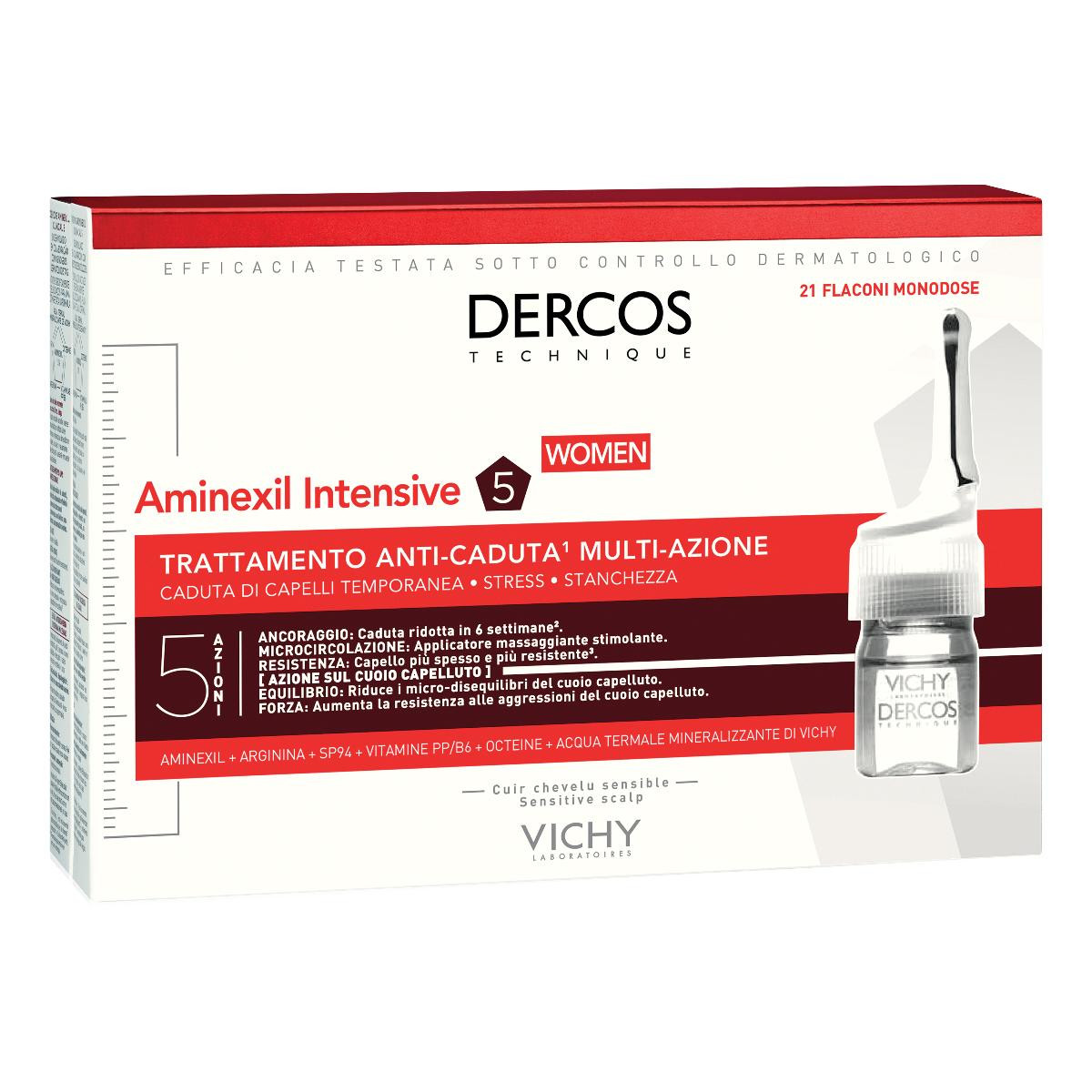 Vichy Dercos - Aminexil Trattamento Anticaduta Donna, 21 Fiale x 6ml